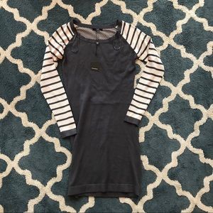 NWT Tart Collections Gray cream stripe knit dress